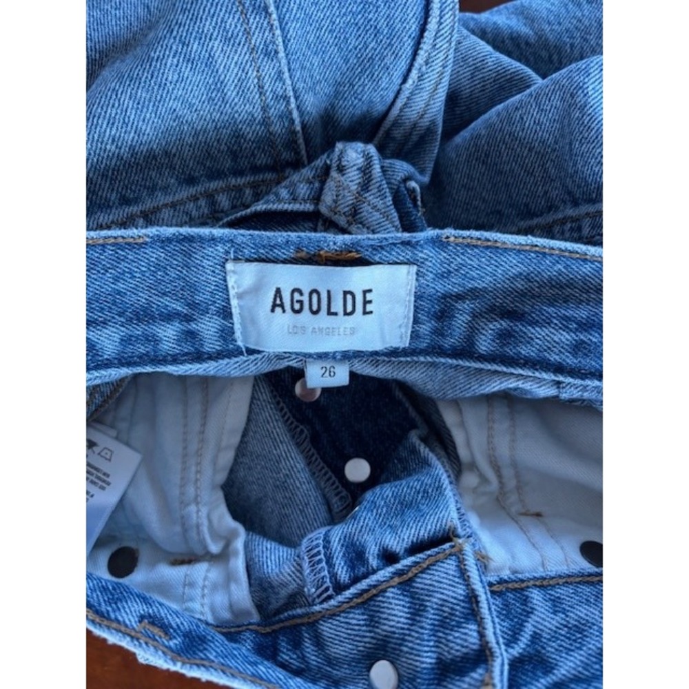 AGOLDE 90s Pinch Waist High Rise Straight Leg Jeans Light Blue Denim Size 26 - Picture 8 of 16